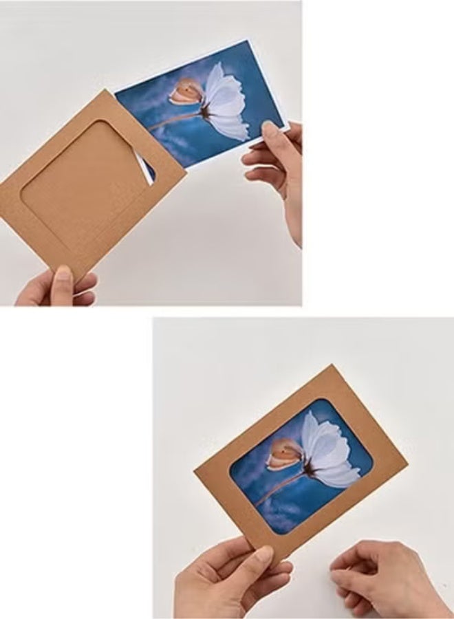 fantasize إطار صور 30 عبوة ورق 4.5x6.1'' مجموعة صور متعددة مع وسائد صور مصغرة ومشابك خشبية وخيط لتعليق الكرتون لتزيين جدران المنزل - Image 4